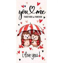 Конверт для денег Мир открыток "I love you!", 168х83 мм, блестки, рельеф