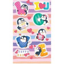 Наклейки Мир открыток, 98*159 мм "Влюбленные пингвины"