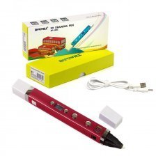 Ручка 3D Myriwell RP100C, ABS/PLA, красная, картонная упаковка