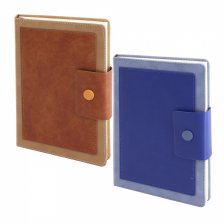 Записная книжка А5, Yalong, 7БЦ, иск. кожа, ляссе, тонир. блок, клапан на кнопке, ассорти, клетка, 128 л.