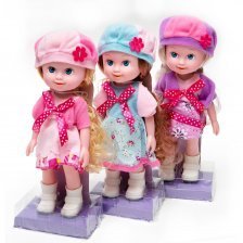 Набор Кукла детская в одежде "Модница", со звуковыми эффектами, 23 см, работает от батареек 12шт/уп