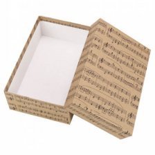 Подарочная крафт - коробка Миленд, 15*10*5 см, "Ноты", прямоугольная
