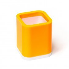 Подставка-стакан д/пиш.принадлежностей, Alingar, квадратная, пластик, желтая