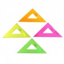 Треугольник СТАММ, 12 см, пластиковый, 45?, цвета ассорти, флуоресцентные