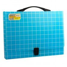 Папка-портфель на застежке Sahand, А4 360х265х40 мм, пластиковая, 800 мкм, ассорти, матовая, рисунок карман для визитки, "Square"