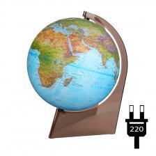 Глобус физический/политический Глобусный мир, 210 мм, с подсветкой,  на треугольной подставке