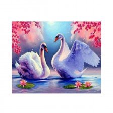 Картина по номерам Alingar, 30х40 см, 22 цвета, с акриловыми красками, холст, "Лебеди"
