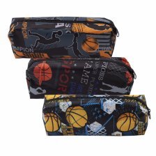 Пенал-косметичка Alingar ткань, молния, 90х210мм, "Баскетбол 1", ассорти