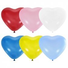 Воздушные шары М10"/25см "Сердце" Пастель ассорти 8-ми цветное, 50 шт. шар латекс