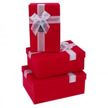 Набор подарочных прямоугольных  коробок 3 в1 Миленд, 16*27*9 - 12*19*6 см, "Благородство"