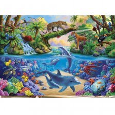 Картина по номерам Рыжий кот, 40х50 см, с акриловыми красками, холст, "Тропики и подводный мир"