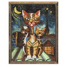 Мозайка из пайеток на холсте, 30х40 см, Волшебная мастерская "Коты"