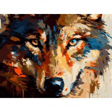 Картина по номерам Рыжий кот, 30х40 см, с акриловами красками, 30 цветов, холст, "Взгляд волка"