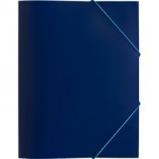 Папка на резинке А4, пластик, синяя