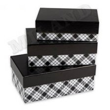 Набор подарочных квадратных коробок 3 в 1 Миленд, 19,5*19,5*11 - 15,5*15,5*9 см, "Классика"
