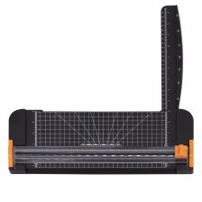 Резак для бумаги А4, с выдвижной линейкой, Alingar, 380*150 мм, черный, режет до 12 листов плотностью 80 гр/м2, блистер