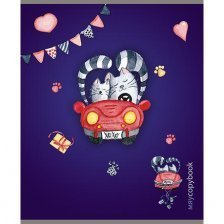 Тетрадь 48л. А5 Апплика " Кошачье счастье", обложка УФ-лак