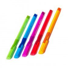 Ручка шариковая Alingar, 0,7 мм, синяя, резиновый грип, для левшей, трехгранный, цветной, пластиковый корпус, картонная упаковка