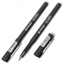 Ручка гелевая Alingar, 0,5 мм, черная, металлизированный наконечник, soft корпус, пластиковый, в уп. 12 шт., картонная упаковка
