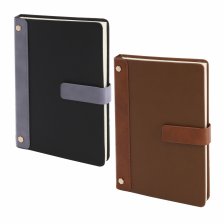 Записная книжка А5, Yalong, 7БЦ, иск. кожа (ПВХ), ляссе, тонир. блок, клапан на магните, декор. элемент, ассорти, клетка, 128 л.