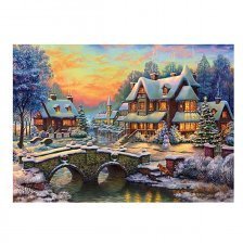 Картина по номерам Рыжий кот, 40х50 см, с акриловыми красками, холст, "Волшебный зимний пейзаж"