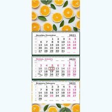 Календарь квартальный на 3 гребнях 3-х блоч перевертыш на 2 года Полином "Оранжевое настроение 2021 г."