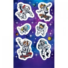 Наклейки Мир открыток 159х98 мм "Зверята-космонавты"