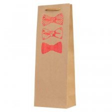 Пакет бумажный MAGIC PACK, "Джентельмен", 12,7*36*8,3 см, ширина дна 12,7 см, тиснение, крафт
