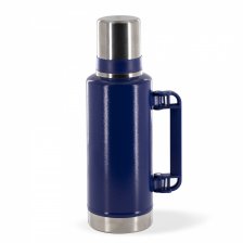 Термос Alingar, объем 2 л., синий, высота 37 см, диаметр 11 см,  корпус металл, пластик. ручка складная, hot 12 ч./cool 24 ч, картон. упаковка