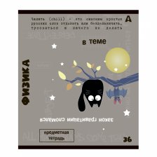 Тетрадь предметная  36л. А5 "Физика", клетка, со справочным материалом, скрепка, мелованный картон (стандарт), блок офсет, Alingar "Тема"