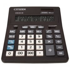 Калькулятор CITIZEN 16 разрядов, двойное питание, 155*205*35 мм, черный, "CDB1601-BK"