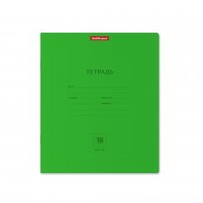Тетрадь 18л., клетка, Erich Krause "Классика Neon", скрепка, мелованный картон, зеленая