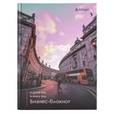 Бизнес- блокнот А5, 7БЦ, Alingar, ламинация, 80 л., клетка, "Город"