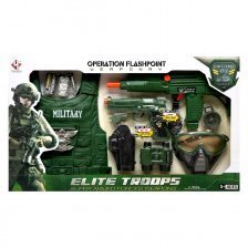 Набор "Элитный отряд", пластиковое оружие и принадлежности военного