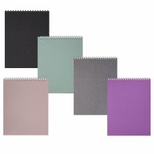 Блокнот А6+, гребень, Alingar, дизайнерский картон, глиттерное напыление, 48 л., клетка,  "Перламутр", ассорти