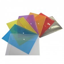 Папка-конверт на кнопке Канцфайл, A4, синяя