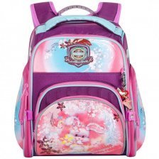 Рюкзак Across, школьный, с мешком д/обуви, фиолетовый, 37х27х14 см