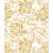 Тетрадь 48л., А5, клетка, Полином "Flowers & Leaves", скрепка, мелованный картон, 4 дизайна