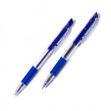 Ручка шариковая синяя автоматическая TODAYS "Ball Z-R", резиновый грип, толщина линии 0.7 мм (50шт)