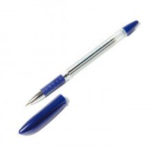 Ручка шариковая Alingar "Fantom", 0,7 мм, синяя, игольчатый, металлизированный наконечник, резиновый грип, шестигранный, прозрачный, пластик. корпус