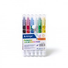 Карандаши цветные для грима на основе воска Alingar, 06 цв., пластиковая упаковка