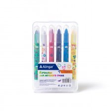 Карандаши цветные для грима на основе воска Alingar, 06 цв., пластиковая упаковка