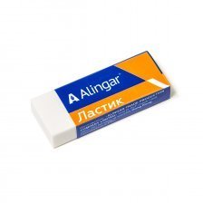 Ластик Alingar, синтетический каучук, прямоугольный, белый, 53*20*10 мм, индивидуальная упаковка