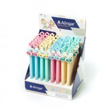 Ручка подарочная шариковая Alingar "Baby-pen Зайчонок", 0,7 мм, синяя, автоматическая, фигурный клип, круглый, цветной, пластиковый корпус, картон.уп.