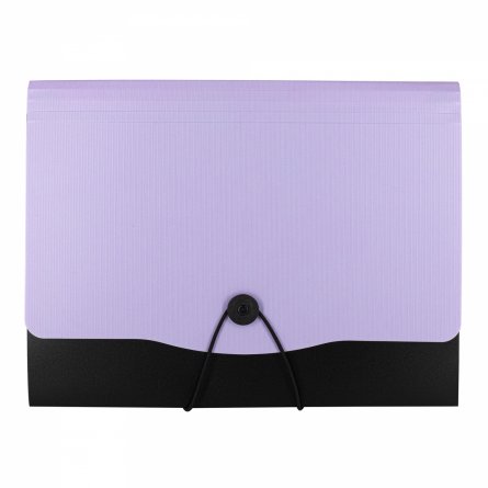 Папка-картотека Alingar, A4, 330х250 мм, на пуговице, пластик, 600 мкм, 13 отделений, папка-планшет, сиреневый клапан фото 1