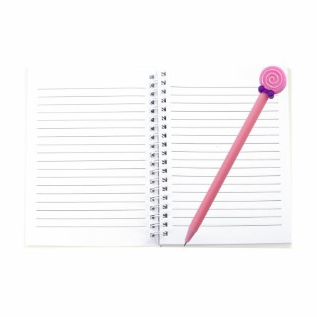 Подарочный блокнот в футляре, 13 см * 18 см, гребень, Alingar, мат.ламин, ручка, линия, 46 л., "Модница", розовый фото 3