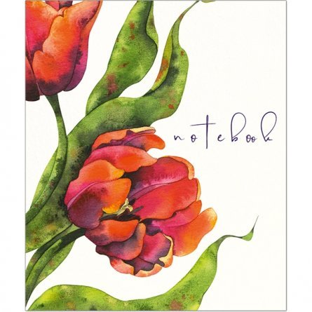 Тетрадь 48л., А5, клетка, Полином "Beautiful Tulips", скрепка, мелованный картон, софттач, выб. лак, 4 дизайна фото 3