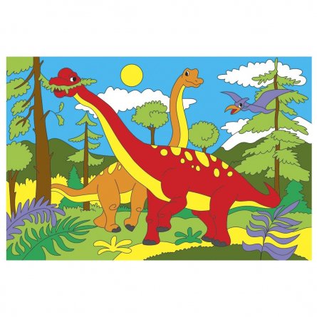 Картина по номерам Рыжий кот, 20х30 см, с акриловыми красками, холст, "Мир динозавров" фото 1