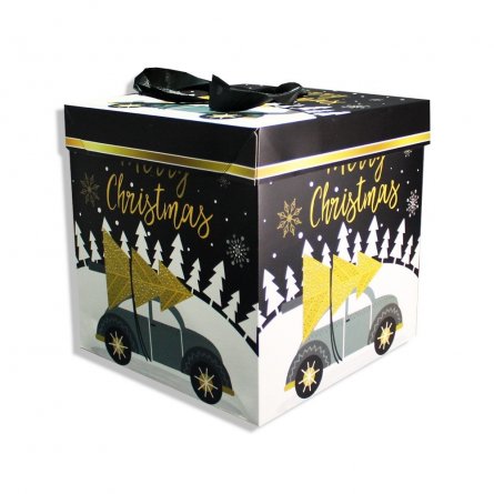 Подарочная коробка "Новогодняя ночь" 220х220х220 мм фото 1