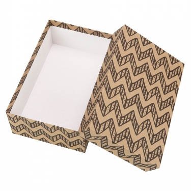 Подарочная крафт - коробка Миленд, 19*12*7,5 см, "Зиг Заг", прямоугольная фото 1